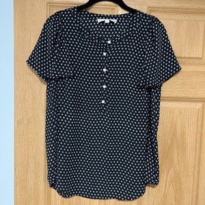 Loft Mini Bloom Flutter Henley Top size M short sleeves